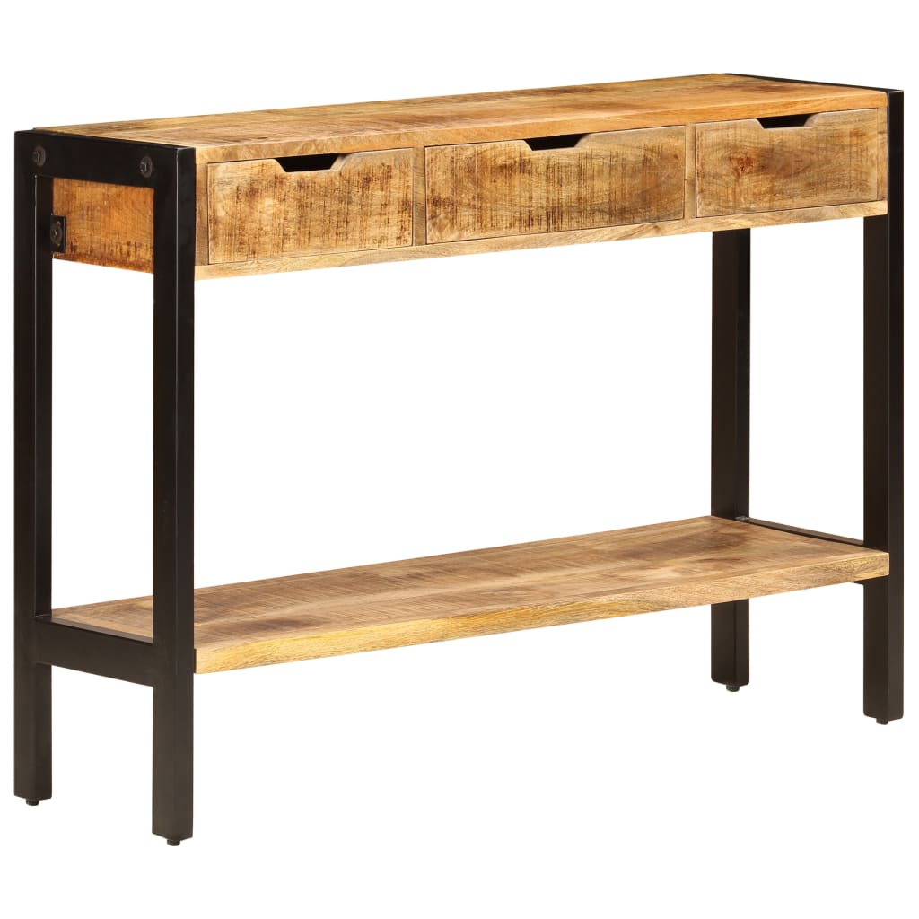 Senkki 3 laatikolla 110x35x75 cm kiinteä mangopuu - Sisustajankoti.fi
