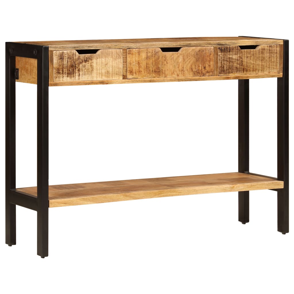 Senkki 3 laatikolla 110x35x75 cm kiinteä mangopuu - Sisustajankoti.fi