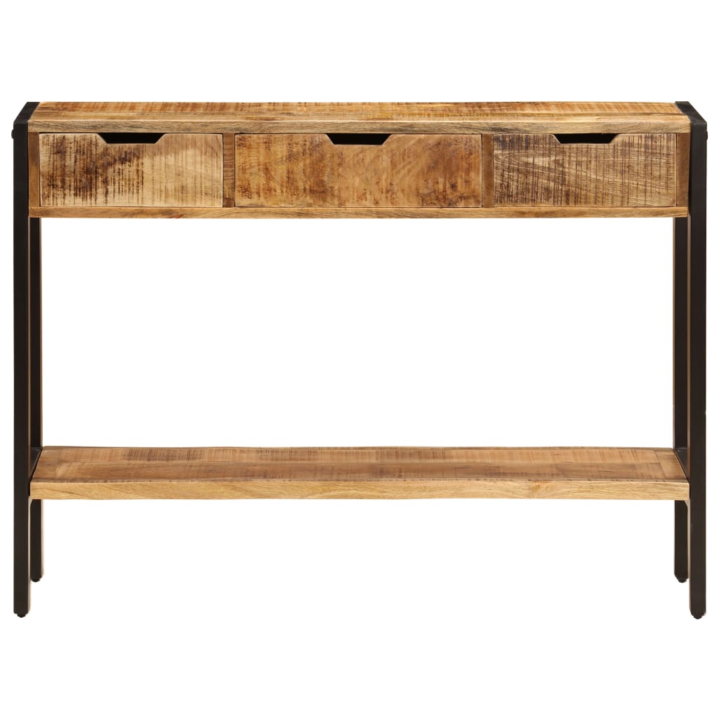 Senkki 3 laatikolla 110x35x75 cm kiinteä mangopuu - Sisustajankoti.fi
