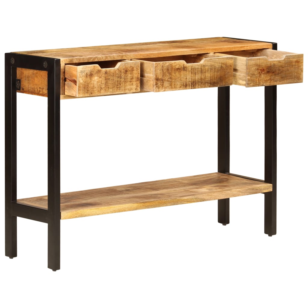 Senkki 3 laatikolla 110x35x75 cm kiinteä mangopuu - Sisustajankoti.fi