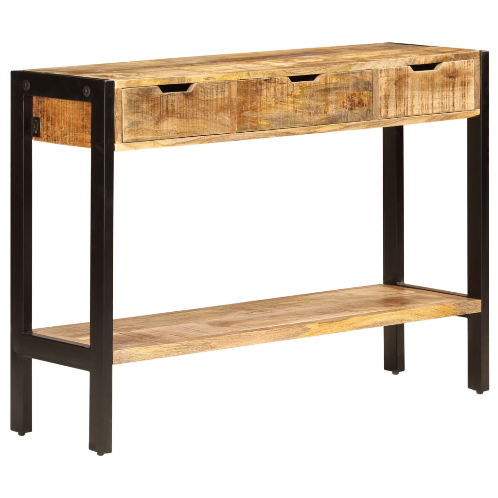 Senkki 3 laatikolla 110x35x75 cm kiinteä mangopuu - Sisustajankoti.fi