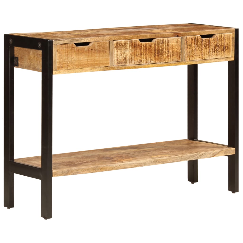Senkki 3 laatikolla 110x35x75 cm kiinteä mangopuu - Sisustajankoti.fi