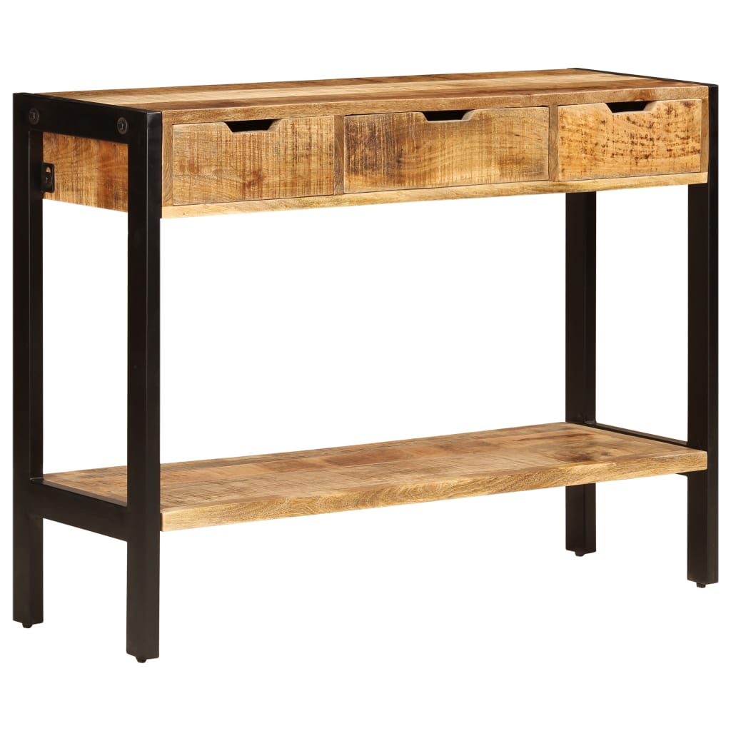 Senkki 3 laatikolla 110x35x75 cm kiinteä mangopuu - Sisustajankoti.fi
