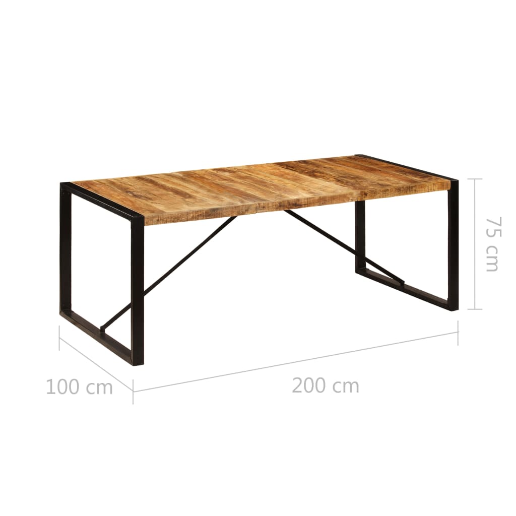 Ruokapöytä kiinteä mangopuu 200x100x75 - Sisustajankoti.fi