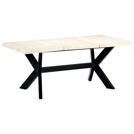 Ruokapöytä valkoinen 180x90x75 cm mangopuu - Sisustajankoti.fi