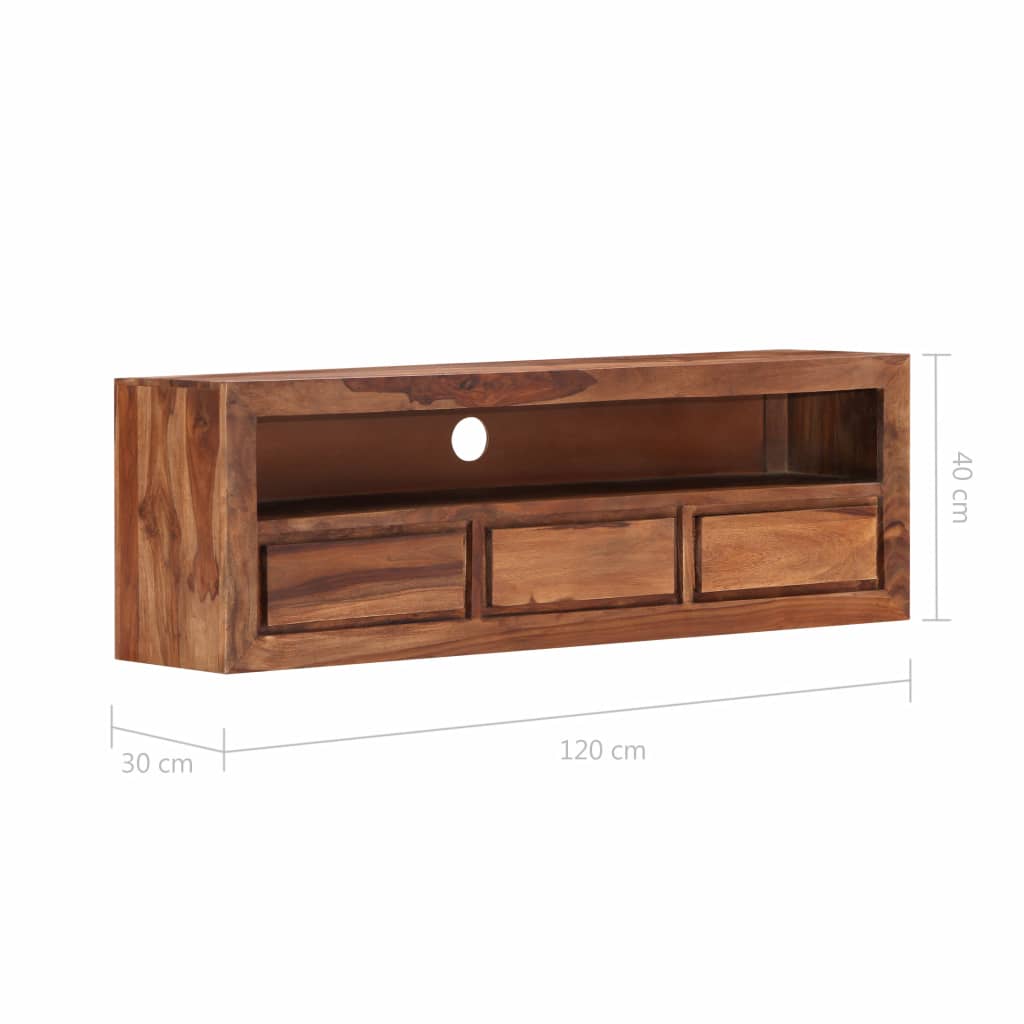 TV-taso 120x30x40 cm kiinteä seesampuu - Sisustajankoti.fi