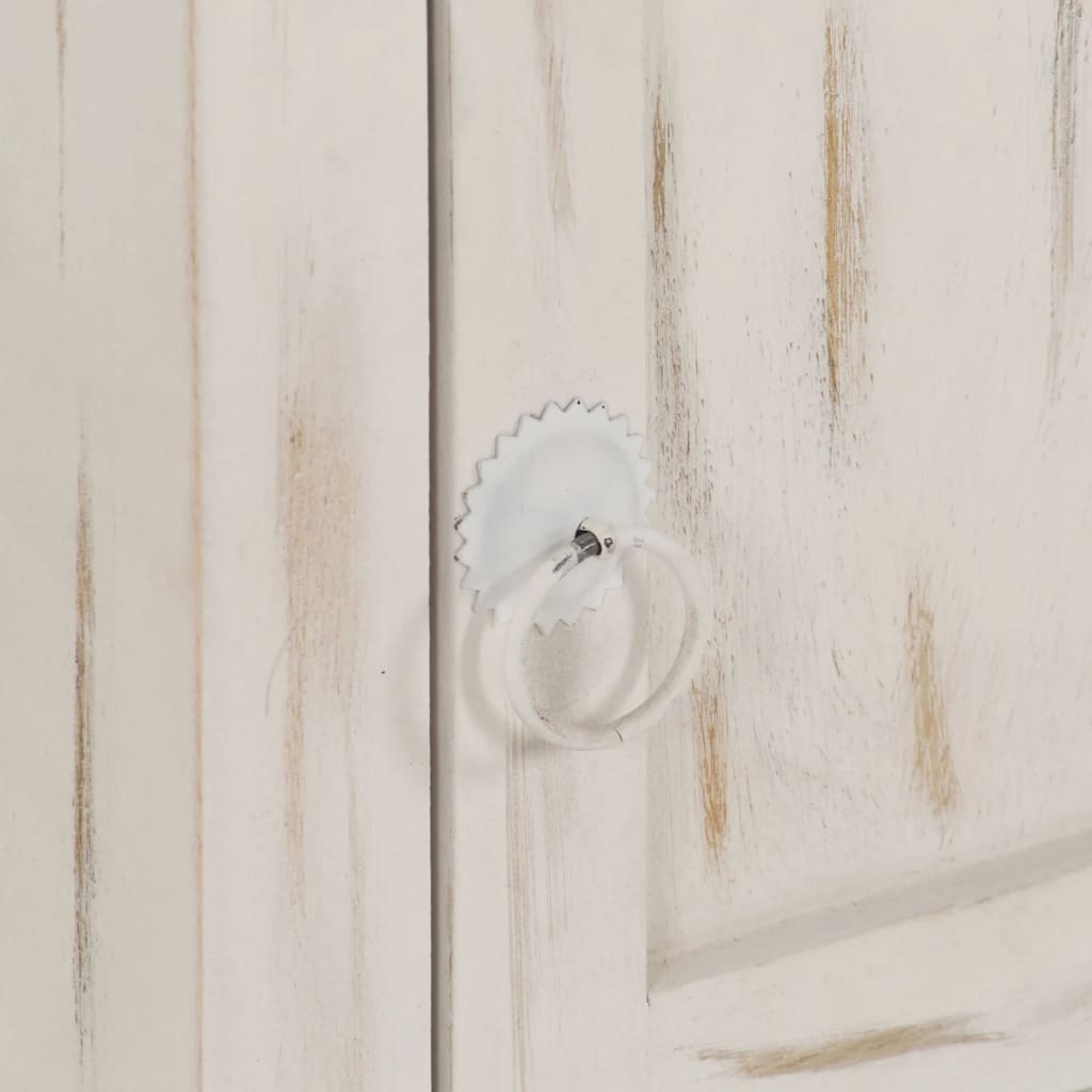 Yöpöytä valkoinen 40x30x50 cm täysi mangopuu - Sisustajankoti.fi