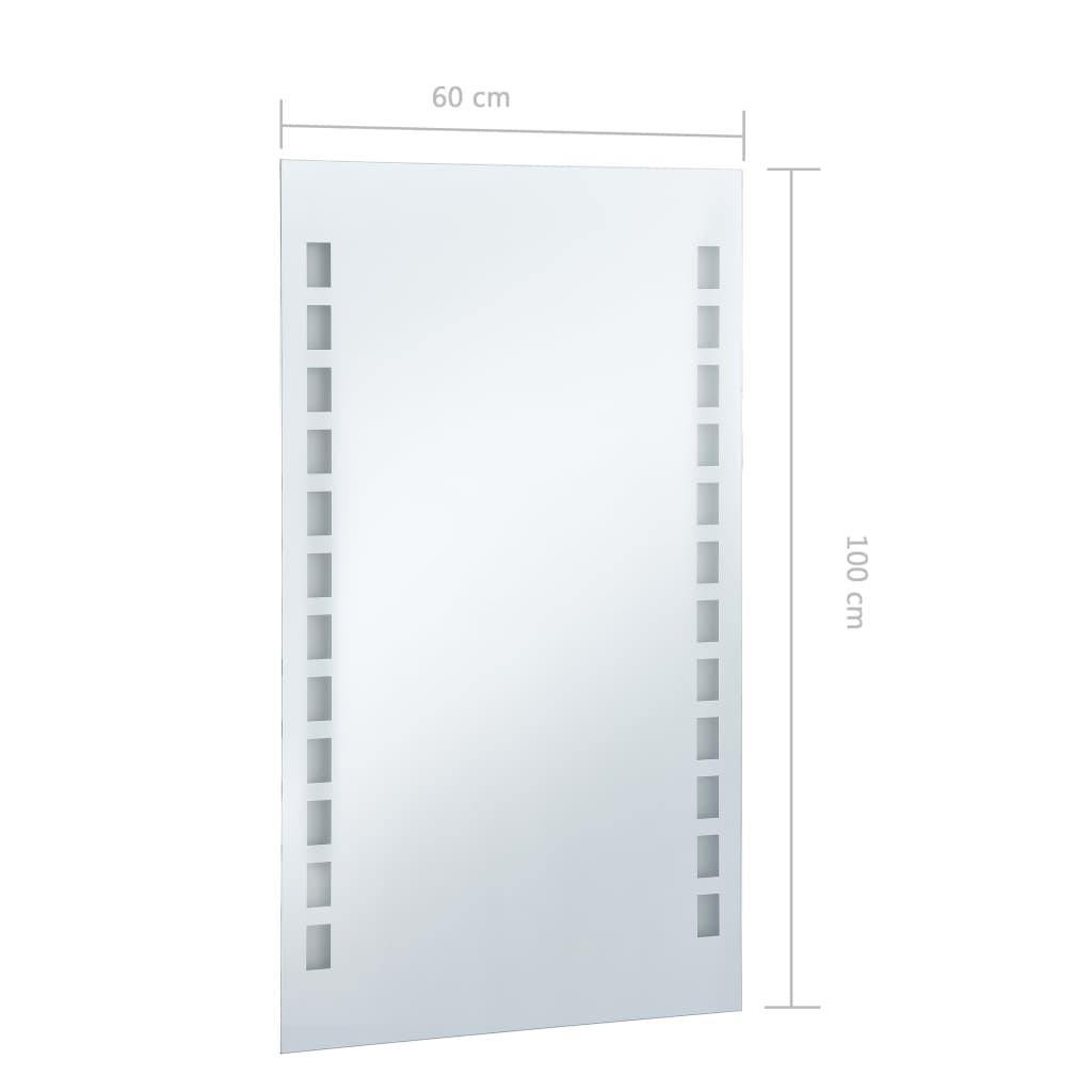 Kylpyhuoneen LED-seinäpeili 60x100 cm - Sisustajankoti.fi