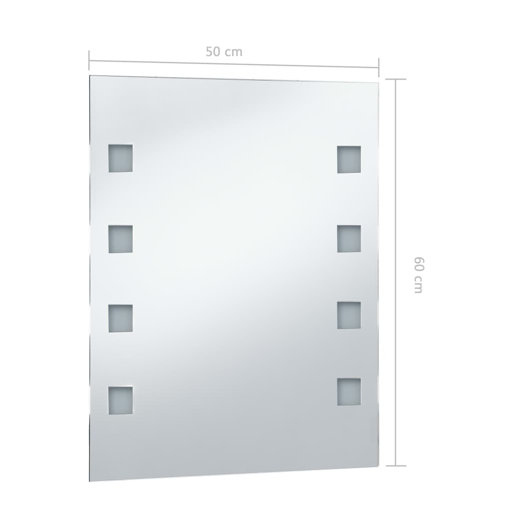 Kylpyhuoneen LED-seinäpeili 50x60 cm - Sisustajankoti.fi