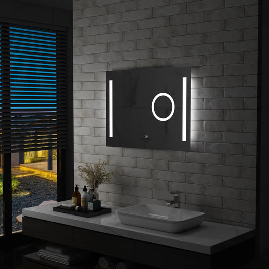 Kylpyhuoneen LED-seinäpeili kosketussensorilla 80x60 cm - Sisustajankoti.fi
