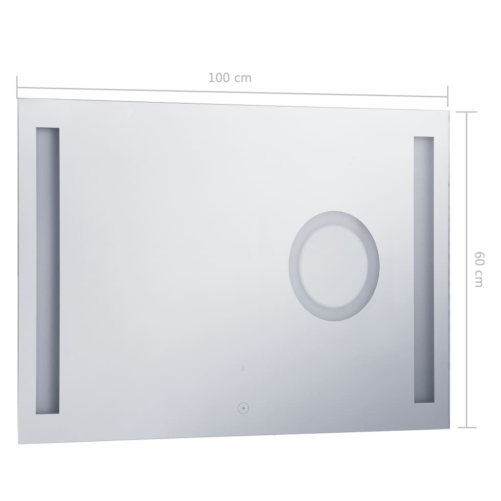 Kylpyhuoneen LED-seinäpeili kosketussensorilla 100x60 cm - Sisustajankoti.fi