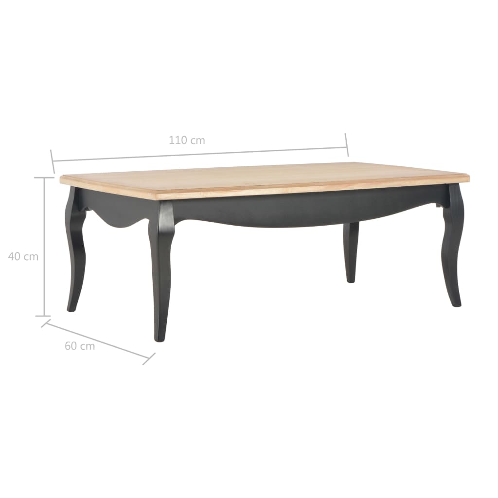 Sohvapöytä musta ja ruskea 110x60x40 cm täysi mänty - Sisustajankoti.fi