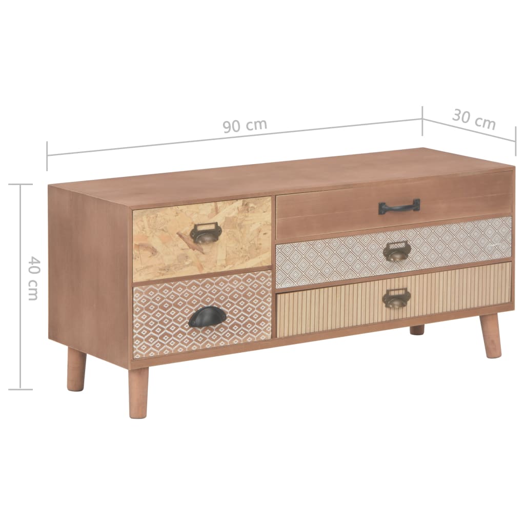 TV-kaappi 5 laatikolla 90x30x40 cm täysi mänty - Sisustajankoti.fi