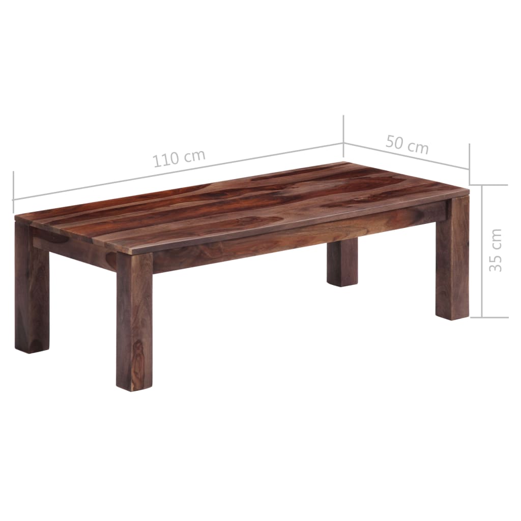 Sohvapöytä harmaa 110x50x35 cm täysi seesampuu - Sisustajankoti.fi