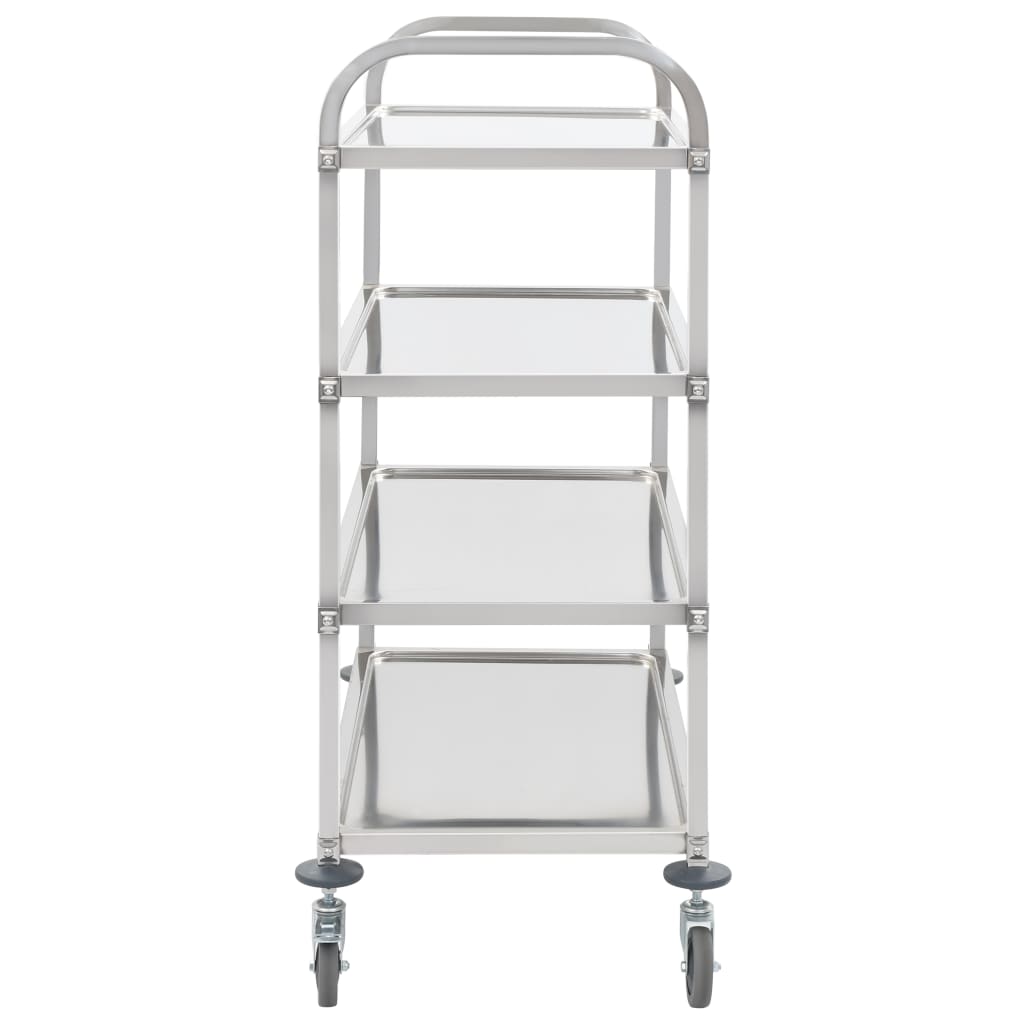 4-tasoinen tarjoiluvaunu 107x55x125 cm ruostumaton teräs - Sisustajankoti.fi
