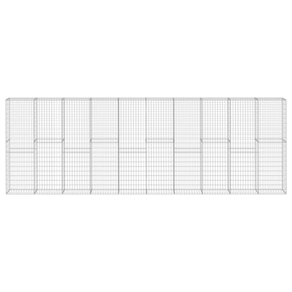 Gabionseinä kansilla galvanoitu teräs 600x30x200 cm - Sisustajankoti.fi