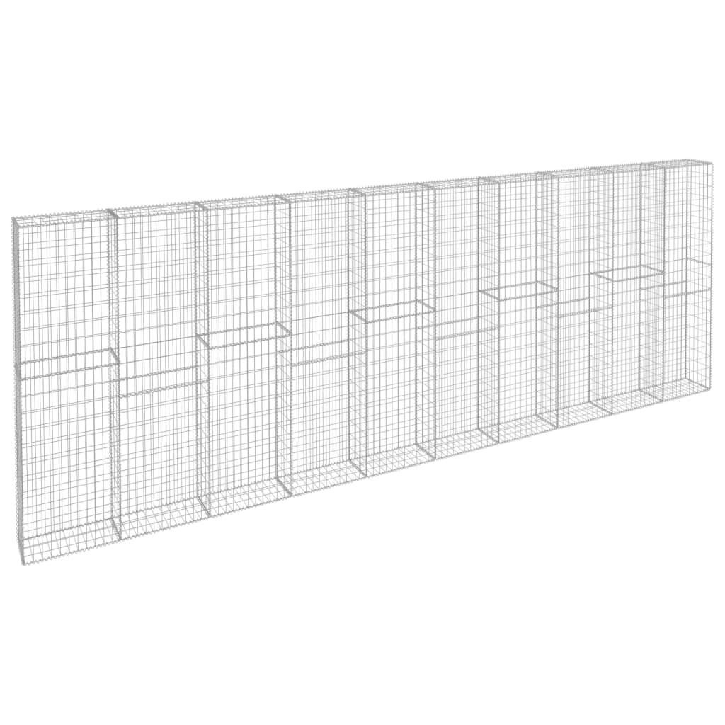 Gabionseinä kansilla galvanoitu teräs 600x30x200 cm - Sisustajankoti.fi
