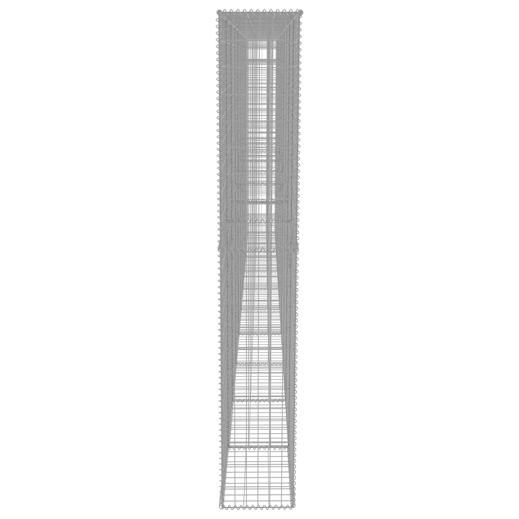 Gabionseinä kansilla galvanoitu teräs 600x30x200 cm - Sisustajankoti.fi