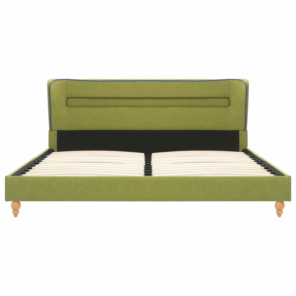 Sängynrunko LED-valolla vihreä kangas 135x190 cm - Sisustajankoti.fi