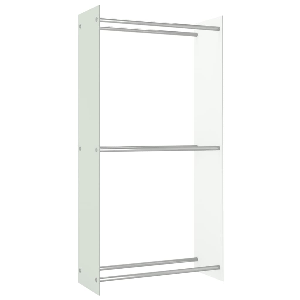 Polttopuuteline valkoinen 80x35x160 cm lasi - Sisustajankoti.fi