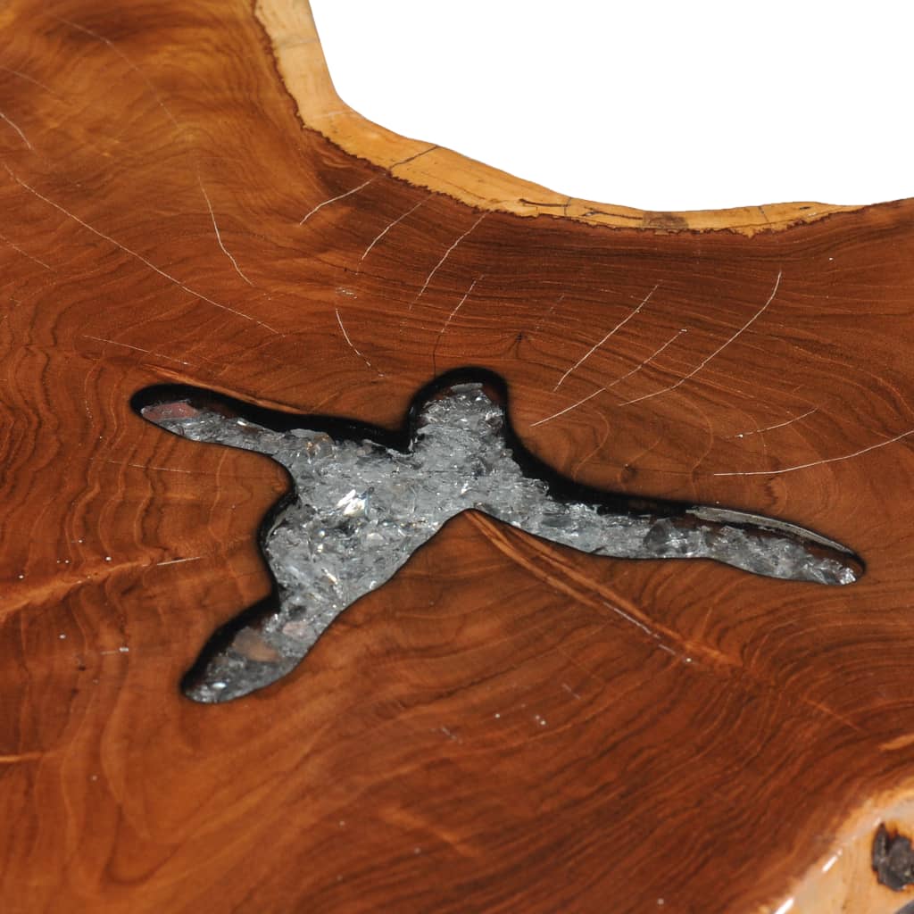 Sohvapöytä 70x45 cm täysi tiikki ja polyesterihartsi - Sisustajankoti.fi