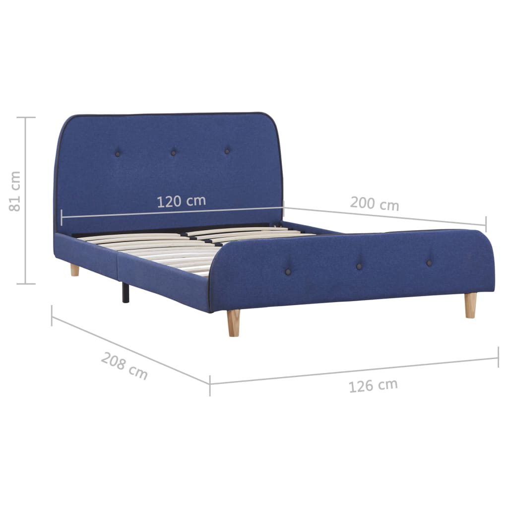 Sängynrunko sininen kangas 120x190 cm - Sisustajankoti.fi