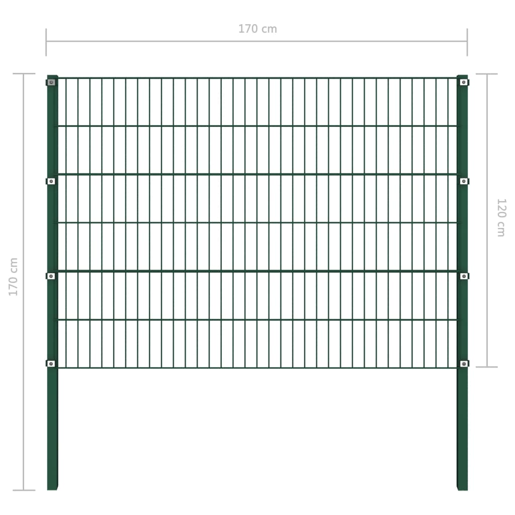Aitapaneeli tolpilla rauta 1,7 m vihreä - Sisustajankoti.fi