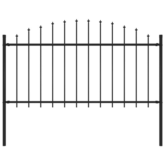 Puutarha-aita keihäskärjillä teräs (1,25-1,5)x1,7 m musta - Sisustajankoti.fi