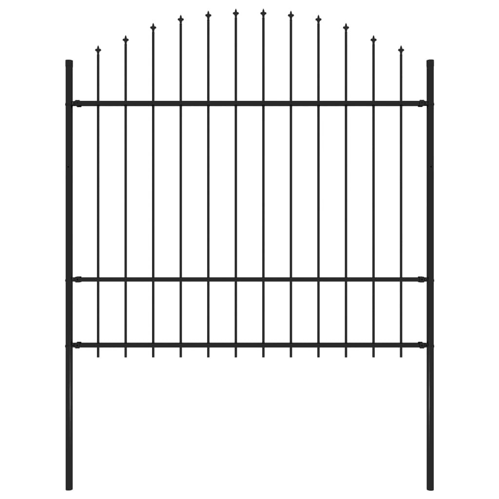 Puutarha-aita keihäskärjillä teräs (1,5-1,75)x1,7 m musta - Sisustajankoti.fi