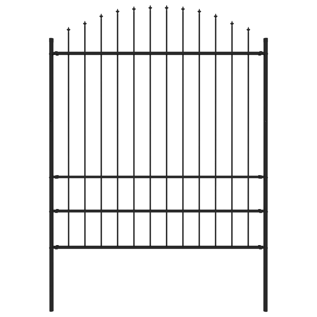 Puutarha-aita keihäskärjillä teräs (1,75-2)x1,7 m musta - Sisustajankoti.fi