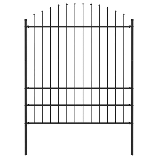 Puutarha-aita keihäskärjillä teräs (1,75-2)x1,7 m musta - Sisustajankoti.fi
