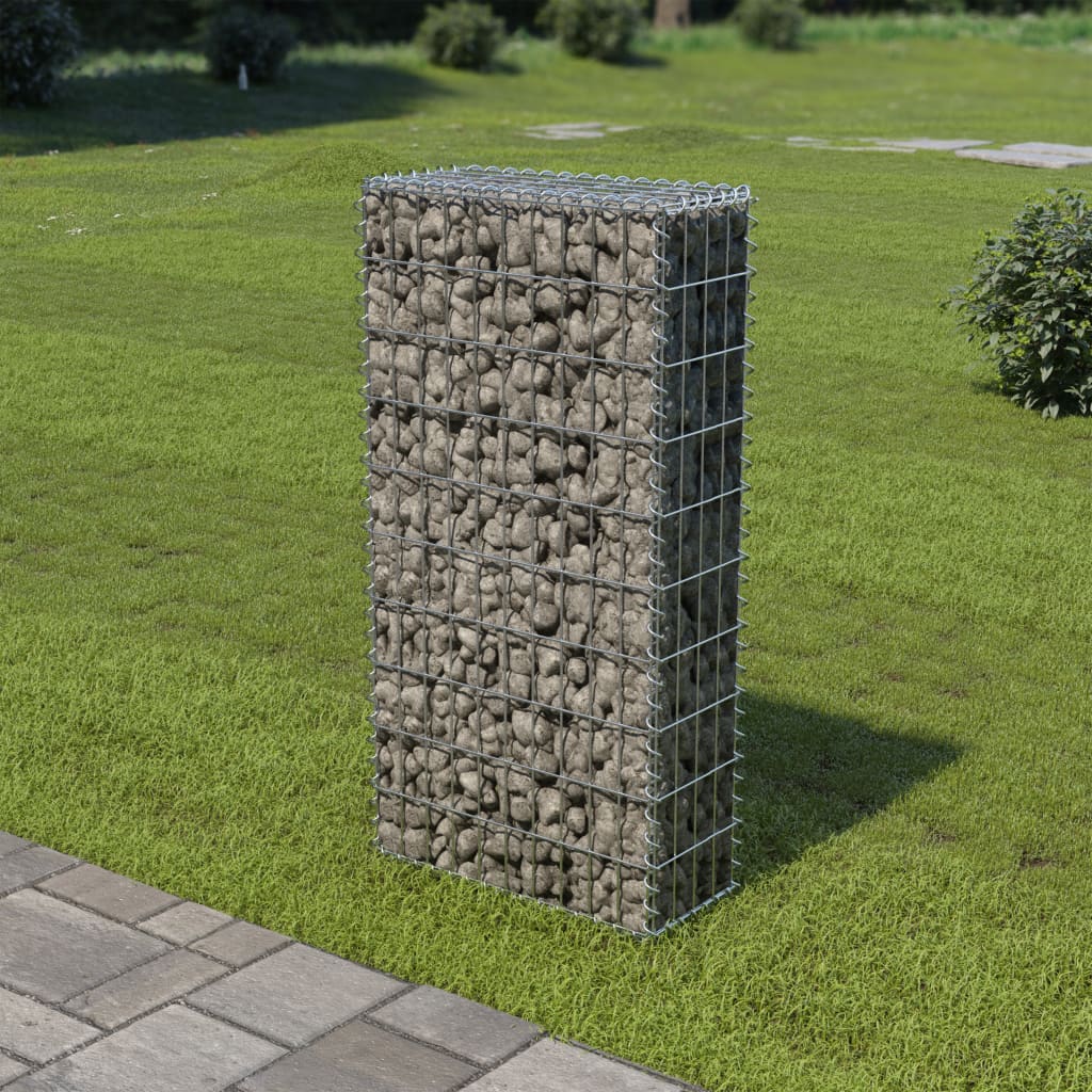 Gabionseinä kansilla galvanoitu teräs 50x20x100 cm - Sisustajankoti.fi