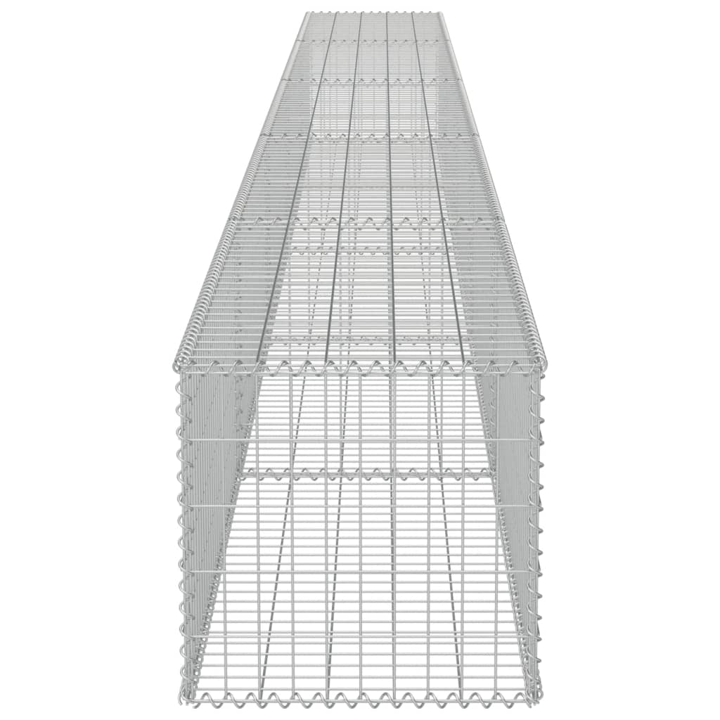 Gabionseinä kansilla galvanoitu teräs 600x50x50 cm - Sisustajankoti.fi