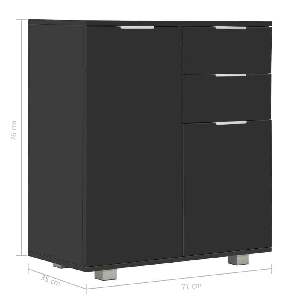 Senkki korkeakiiltoinen musta 71x35x76 cm - Sisustajankoti.fi