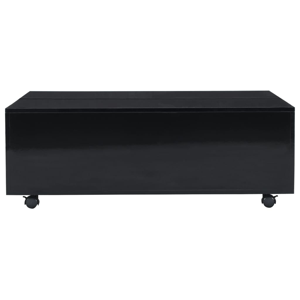 Sohvapöytä korkeakiilto musta 100x100x35 cm - Sisustajankoti.fi