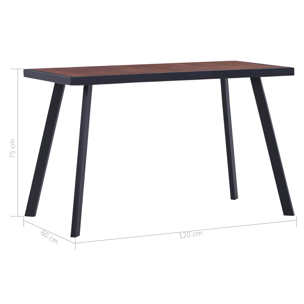 Ruokapöytä tumma puu ja musta 120x60x75 cm MDF - Sisustajankoti.fi