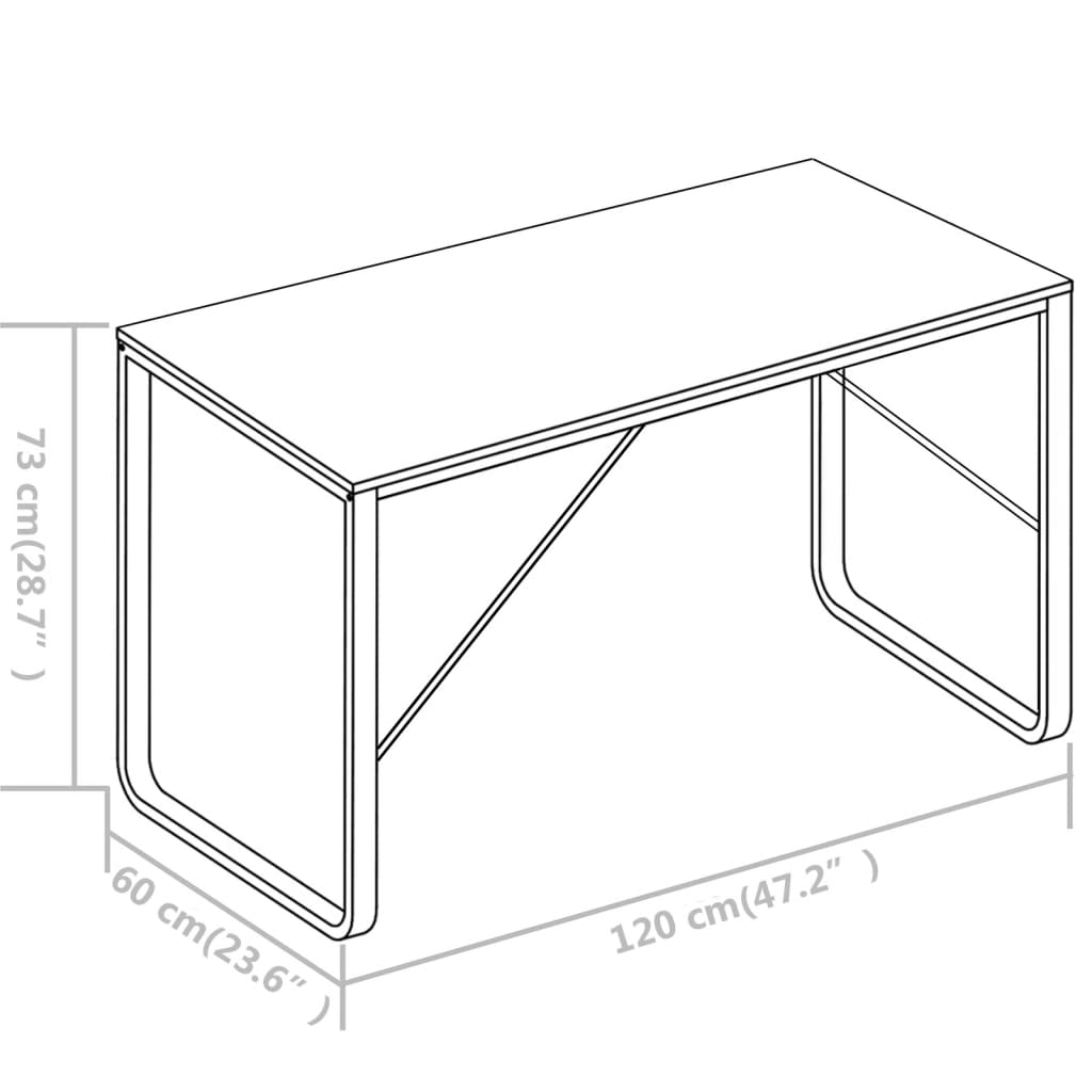 Tietokonepöytä valkoinen 120x60x73 cm - Sisustajankoti.fi