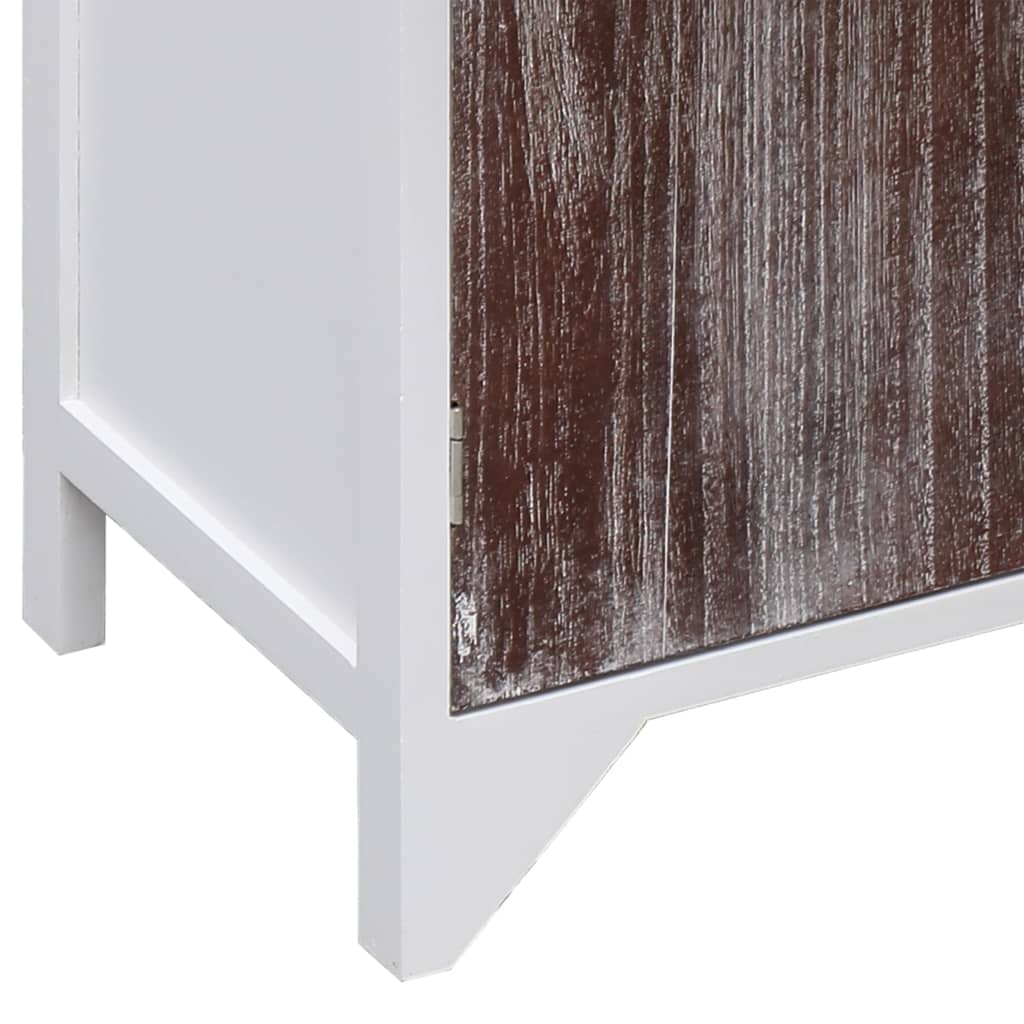 Sivukaappi ruskea ja valkoinen 60x30x75 cm keisaripuu - Sisustajankoti.fi