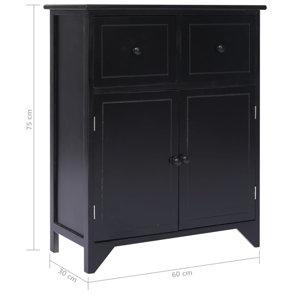 Sivukaappi musta 60x30x75 cm keisaripuu - Sisustajankoti.fi