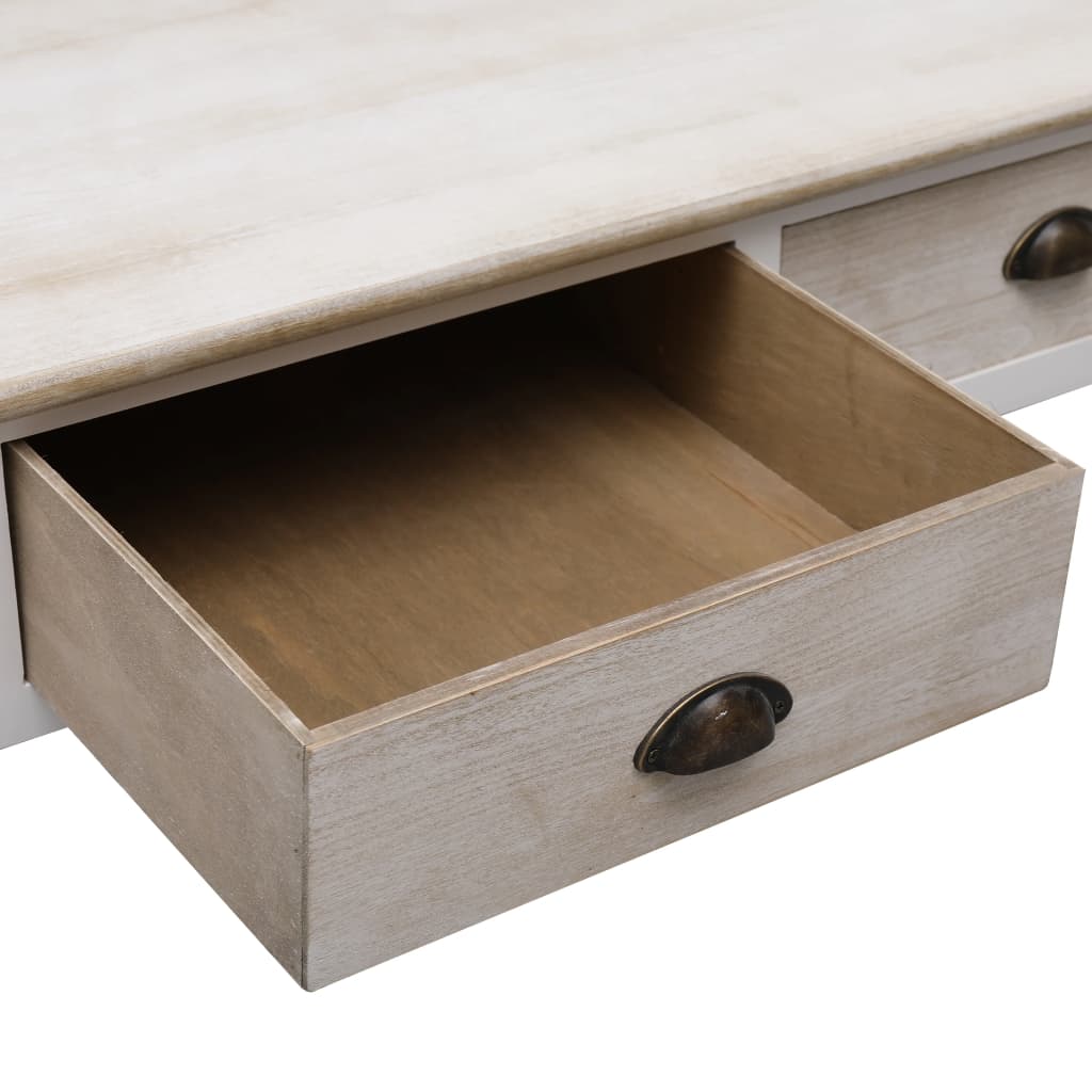 Sohvapöytä valkoinen ja luonnollinen 100x50x45 cm puu - Sisustajankoti.fi