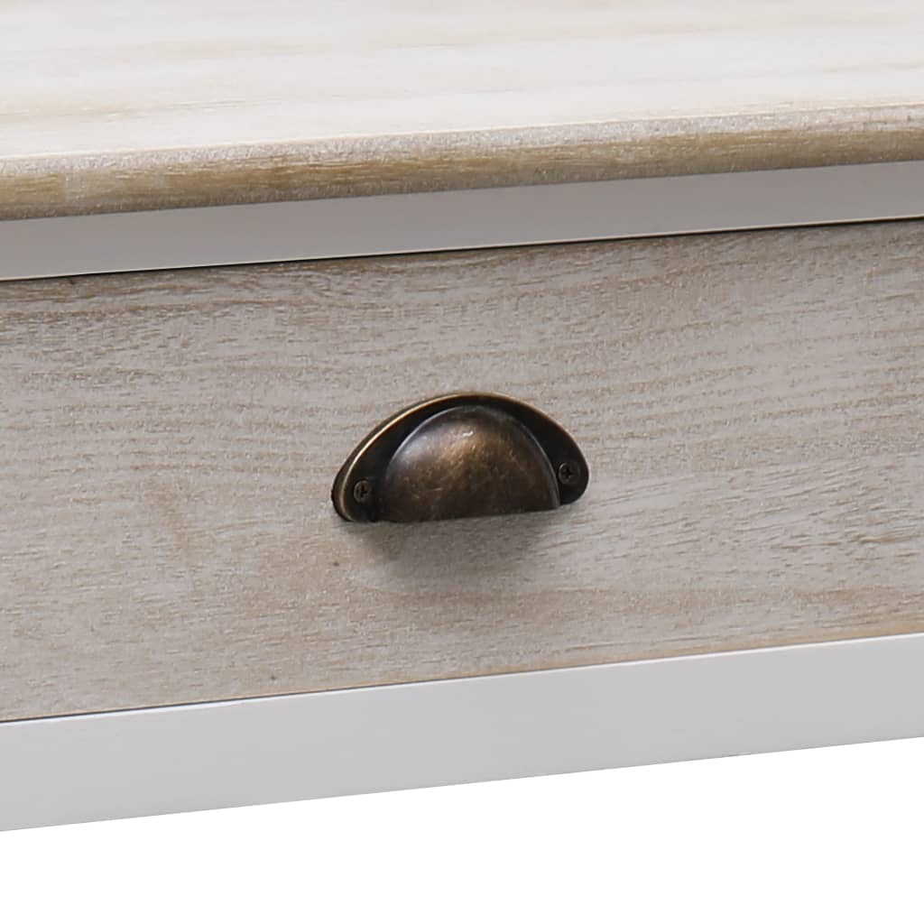 Sohvapöytä valkoinen ja luonnollinen 100x50x45 cm puu - Sisustajankoti.fi