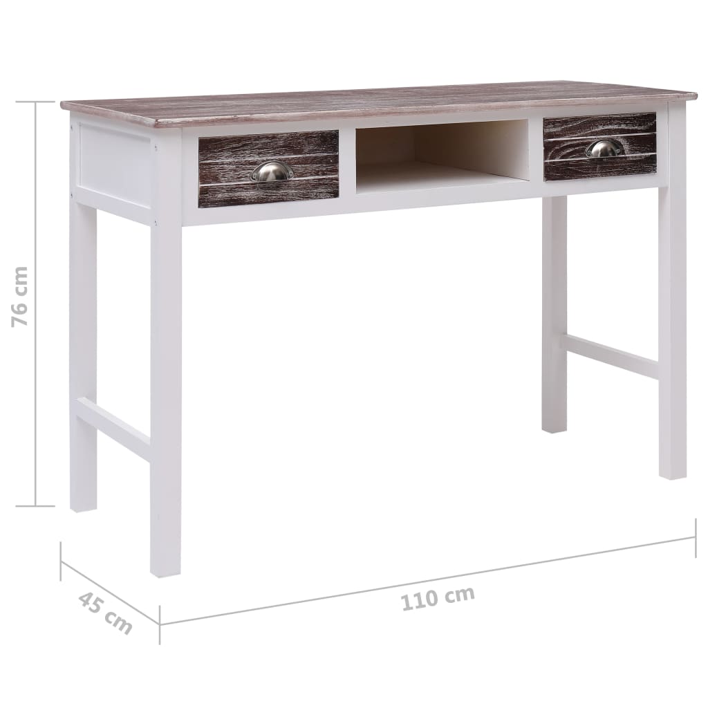 Kirjoituspöytä ruskea 110x45x76 cm puinen - Sisustajankoti.fi