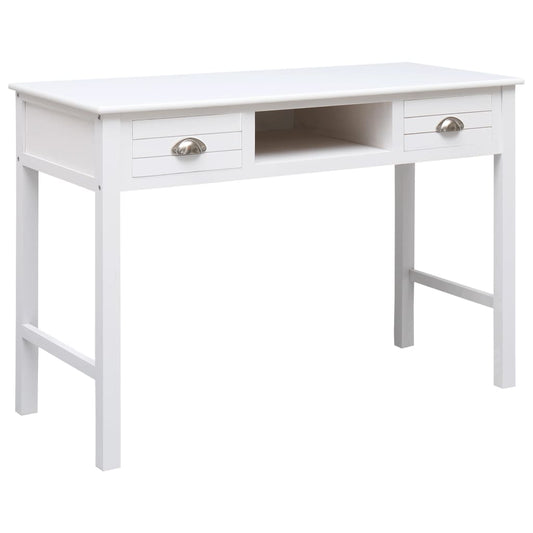 Kirjoituspöytä valkoinen 110x45x76 cm puinen - Sisustajankoti.fi