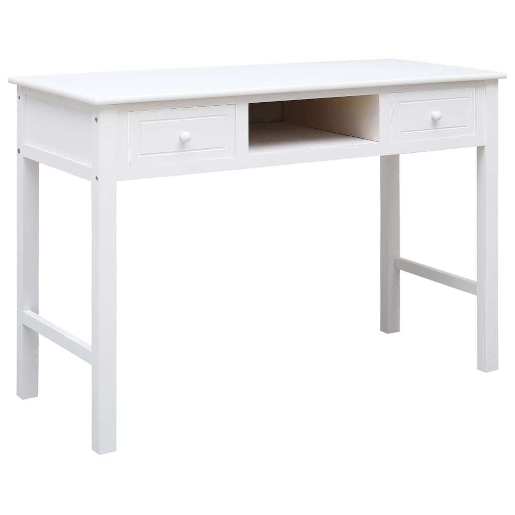 Kirjoituspöytä valkoinen 110x45x76 cm puinen - Sisustajankoti.fi