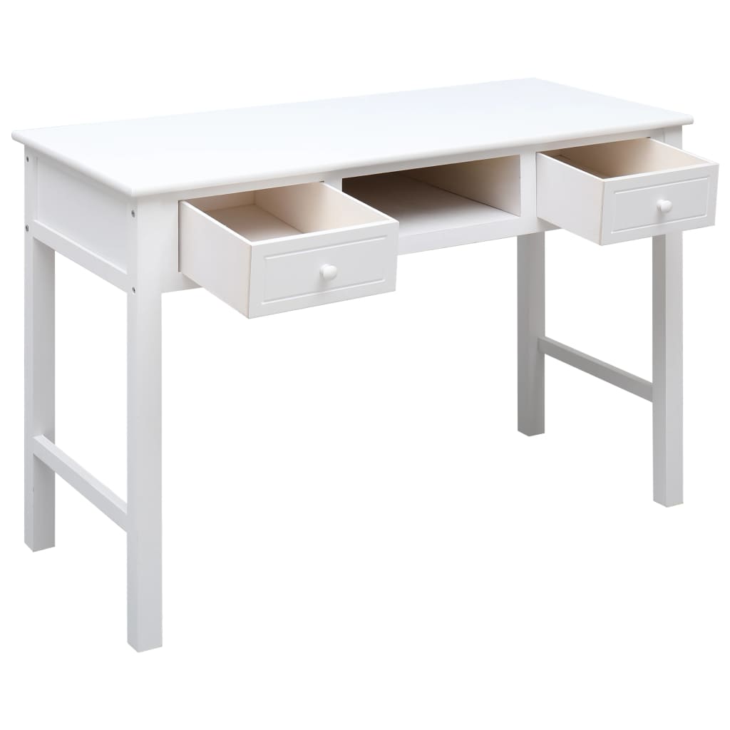 Kirjoituspöytä valkoinen 110x45x76 cm puinen - Sisustajankoti.fi