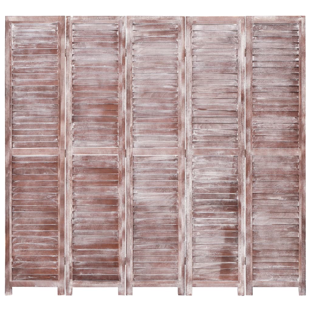 5-Paneelinen tilanjakaja ruskea 175x165 cm puu - Sisustajankoti.fi