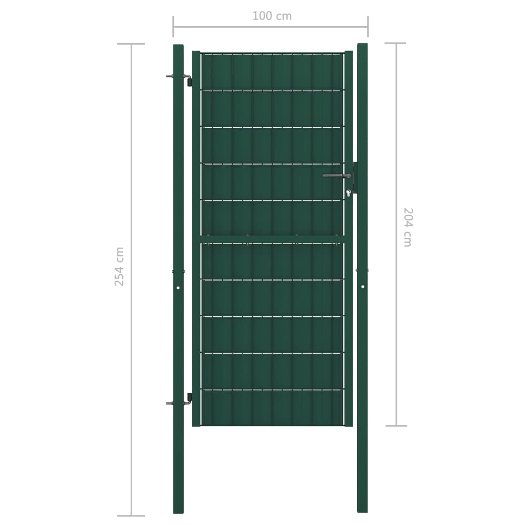 Pihaportti PVC ja teräs 100x204 cm vihreä - Sisustajankoti.fi