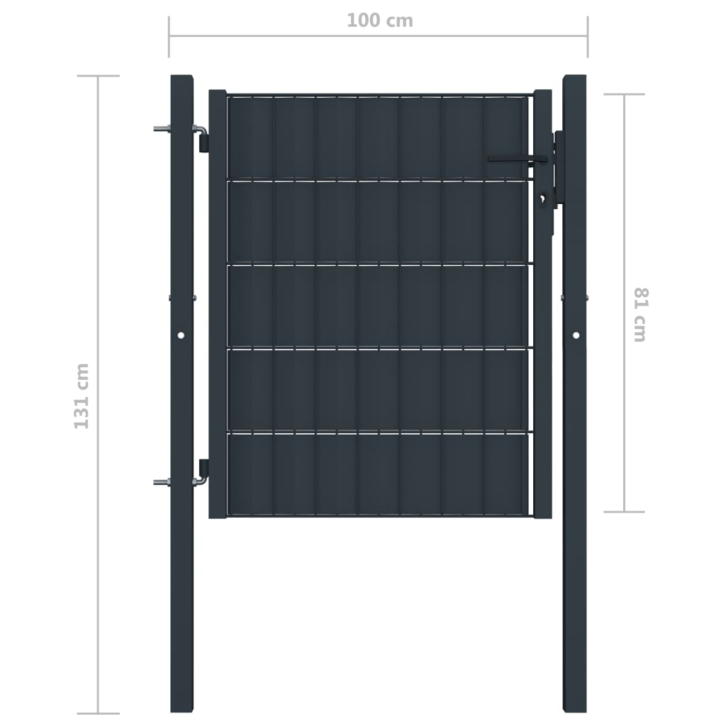 Pihaportti PVC ja teräs 100x81 cm antrasiitti - Sisustajankoti.fi