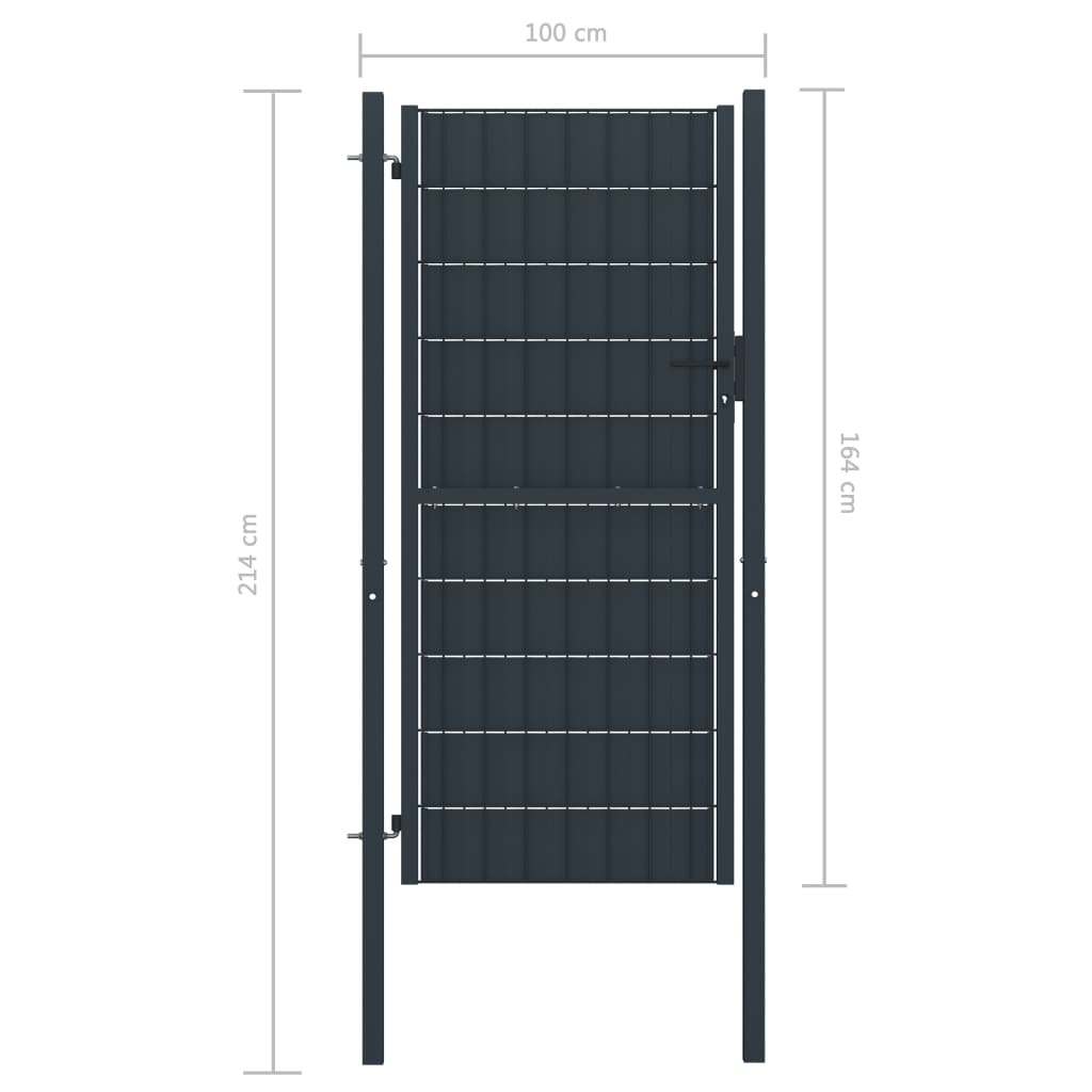 Pihaportti PVC ja teräs 100x164 cm antrasiitti - Sisustajankoti.fi