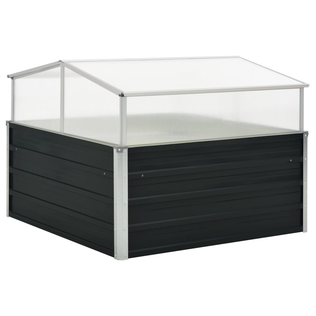 Kasvihuone 100x100x77 cm galvanoitu teräs antrasiitti - Sisustajankoti.fi